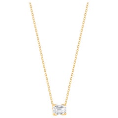 Harakh GIA Certified 0.91 Carat Solitaire Diamond Pendant Necklace in 18 Kt Gold