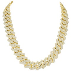Vollständig vereiste Box Lock 18K Gold kubanisches Armband