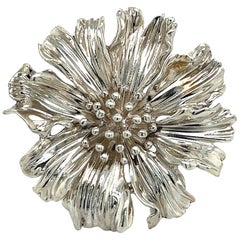 Vintage Tiffany & Co Estate Marigold Flower Brooch Pin Sterling Silver