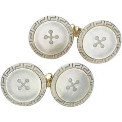 Mother-of-Pearl & Enamel Cufflinks