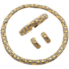 Bulgari Parenthesis Gold und Stahl Parure, 1980er Jahre