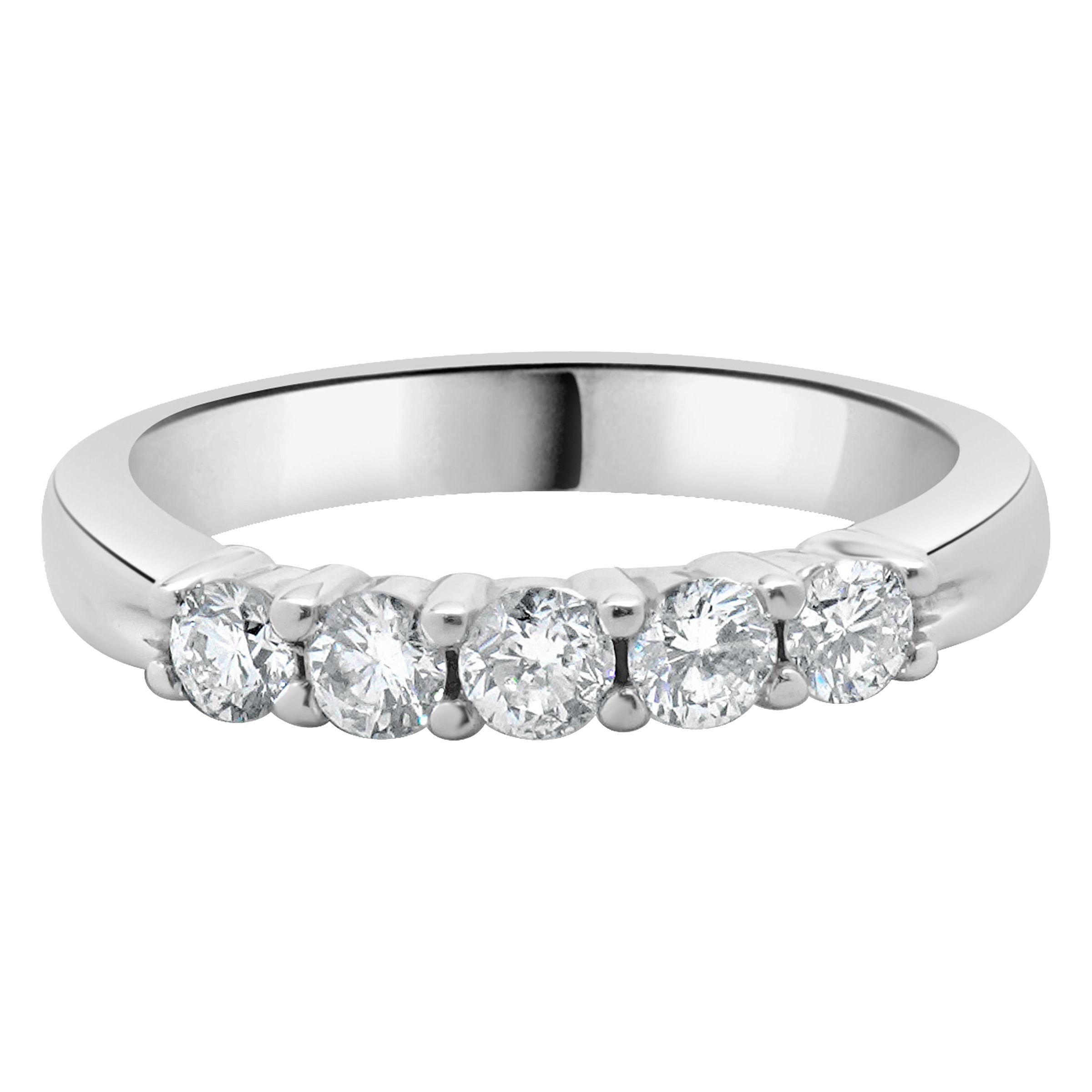 14 Karat White Gold Diamond Band For Sale