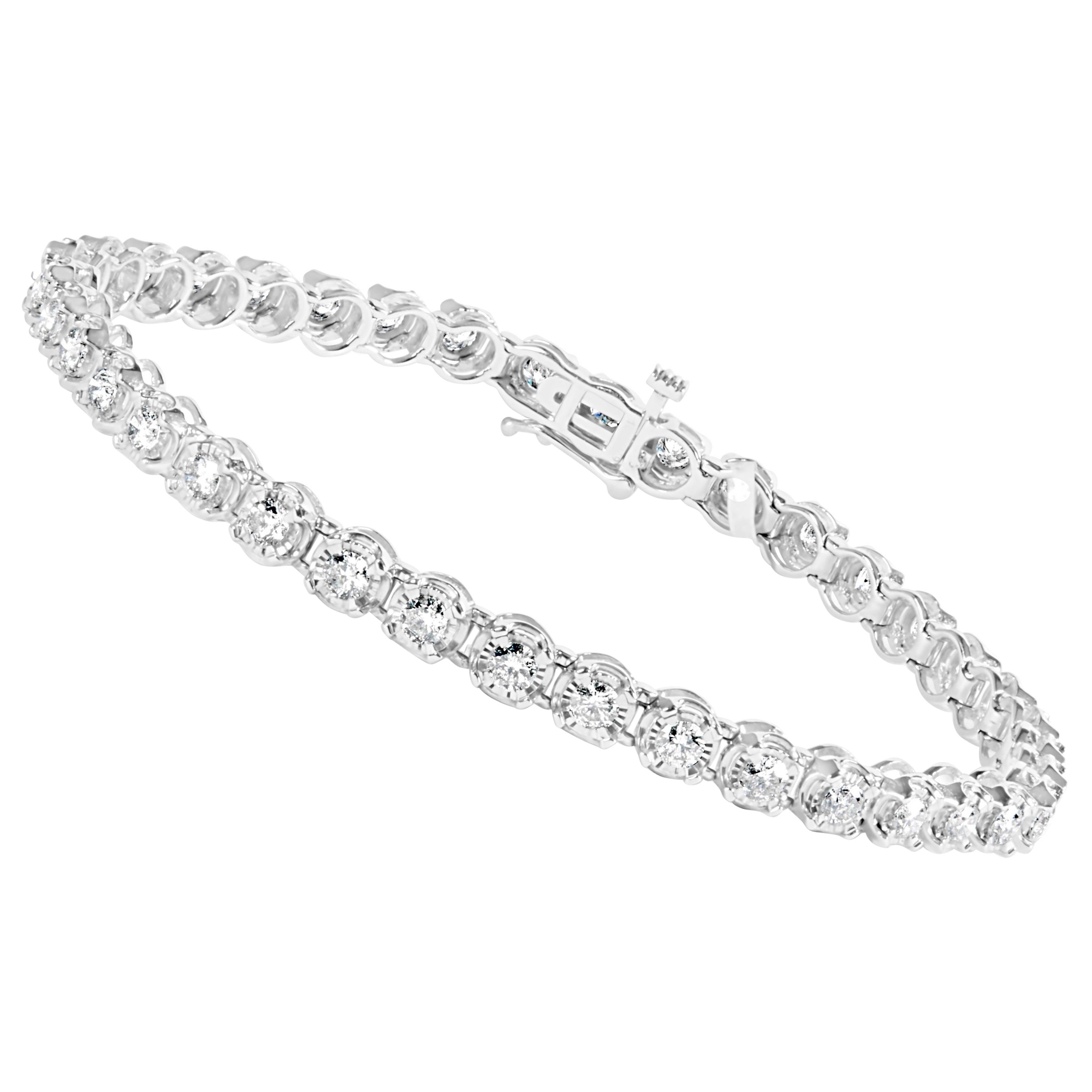 Bracelet Tennis Diamant 2.00 Carats Or Blanc - Taille 7.5 Pouces - Marque Silverspeck - Neuf Sans Emballage