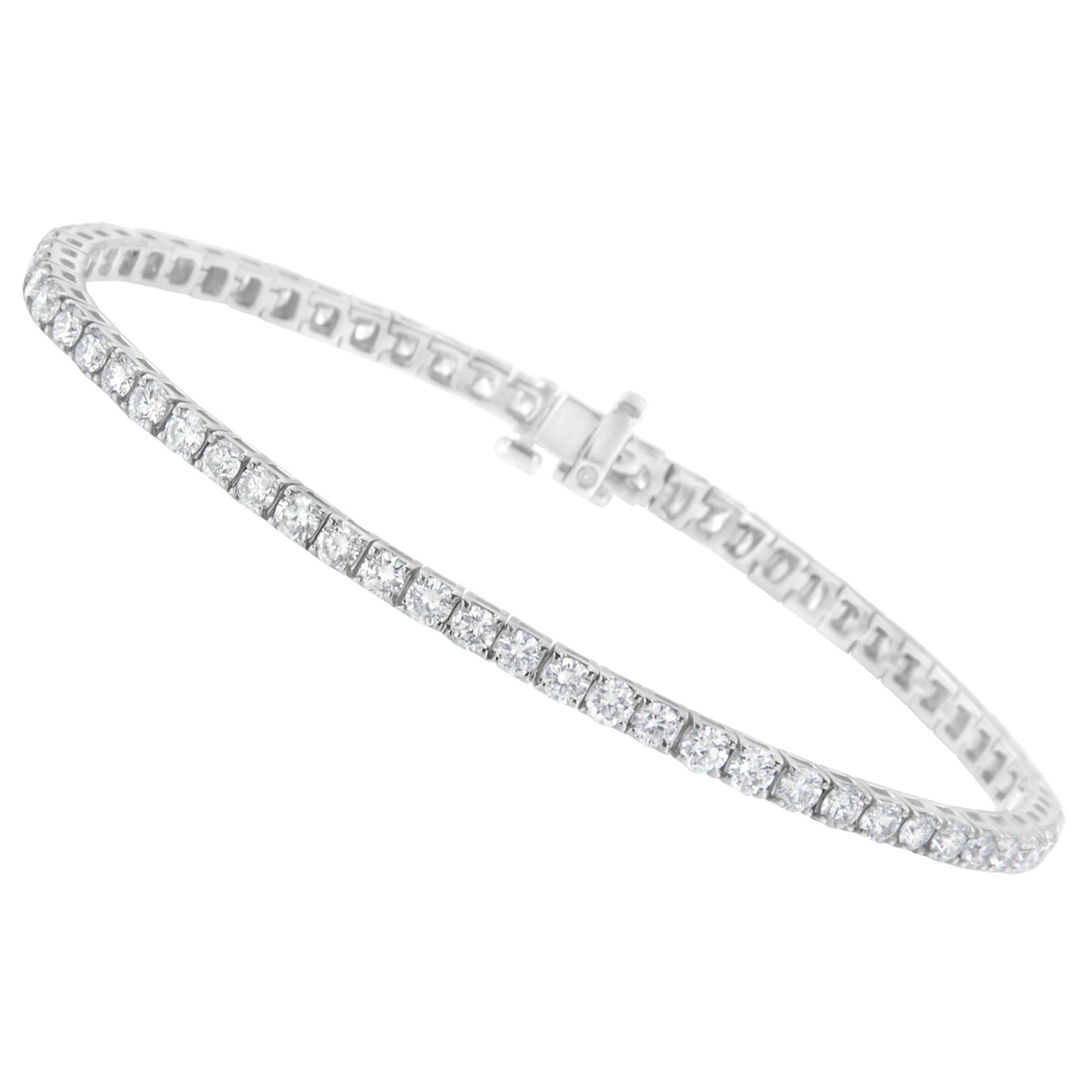 IGI-zertifiziertes 6,0 Gesamtkaratgewicht Diamant 14K Weißgold Classic 7 Tennisarmband
