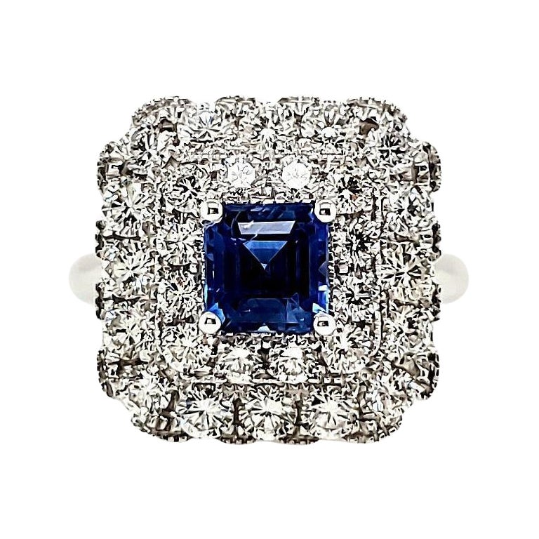 Kashmir No Heat Sapphire Engagement Ring carat 1.30 with GIA certificate