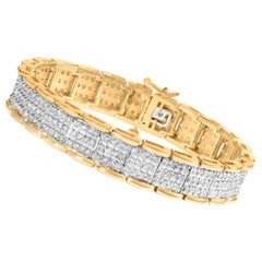 10K Gelbgold 5,00 Cttw Rundschliff Diamant-Gliederarmband 7"
