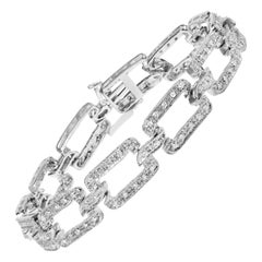 14K Weißgold 3/4 Cttw Diamant Open Paperclip Link 7" Tennisarmband