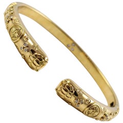 Temple St. Clair Diamonds Gold Nomad Bella Bangle Bracelet