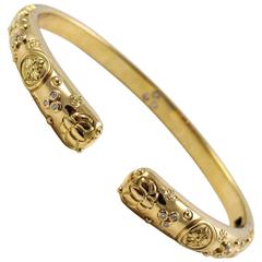 Temple St. Clair Diamonds Gold Nomad Bella Bangle Bracelet 9