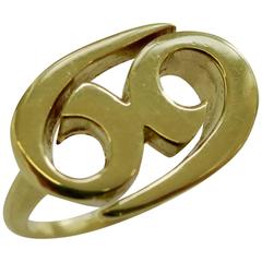 1970er Cartier Gold Zodiac Ring Krebs