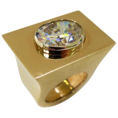 Massive White Zircon Travel Ring, circa 1960 10