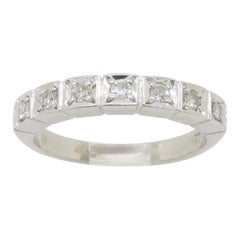 Vintage 18k White Gold Diamond Band
