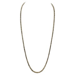 7.28 Carat Natural Diamond Tennis Necklace 14 Karat yellow Gold 18''