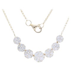 18 Karat Gelbgold Moonlight Kollektion Runde Cluster-Halskette - 1,25 Karat Diamanten