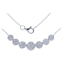18K White Gold Moonlight Collection Round Cluster Necklace - 1.25 CTW Diamonds