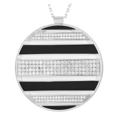 Chaumet Class One Halskette aus 18 Karat Weißgold mit 2,0 Karat Diamanten und schwarzer und weißer Emaille