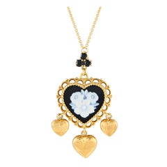 Dolce&Gabbana 18K Yellow Gold Sapphire and Black Jade Necklace