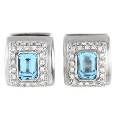 Roberto Coin 18K White Gold 0.85ct Diamond Huggie Hoop Earrings