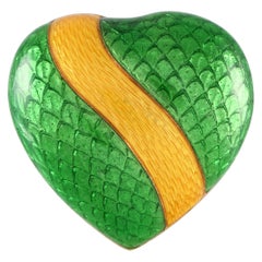 Tiffany & Co. 18K Yellow Gold Enameled Heart Brooch