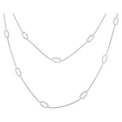 18K White Gold 3.50ct Diamond Necklace