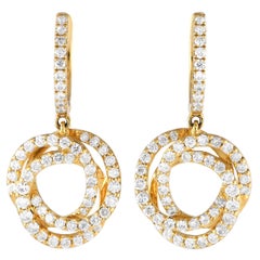 Pendientes de gota de oro amarillo de 18 quilates con un diamante de 1,0 ct
