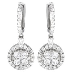 Pendientes de gota de diamantes de 0,89 ct en oro blanco de 18 quilates
