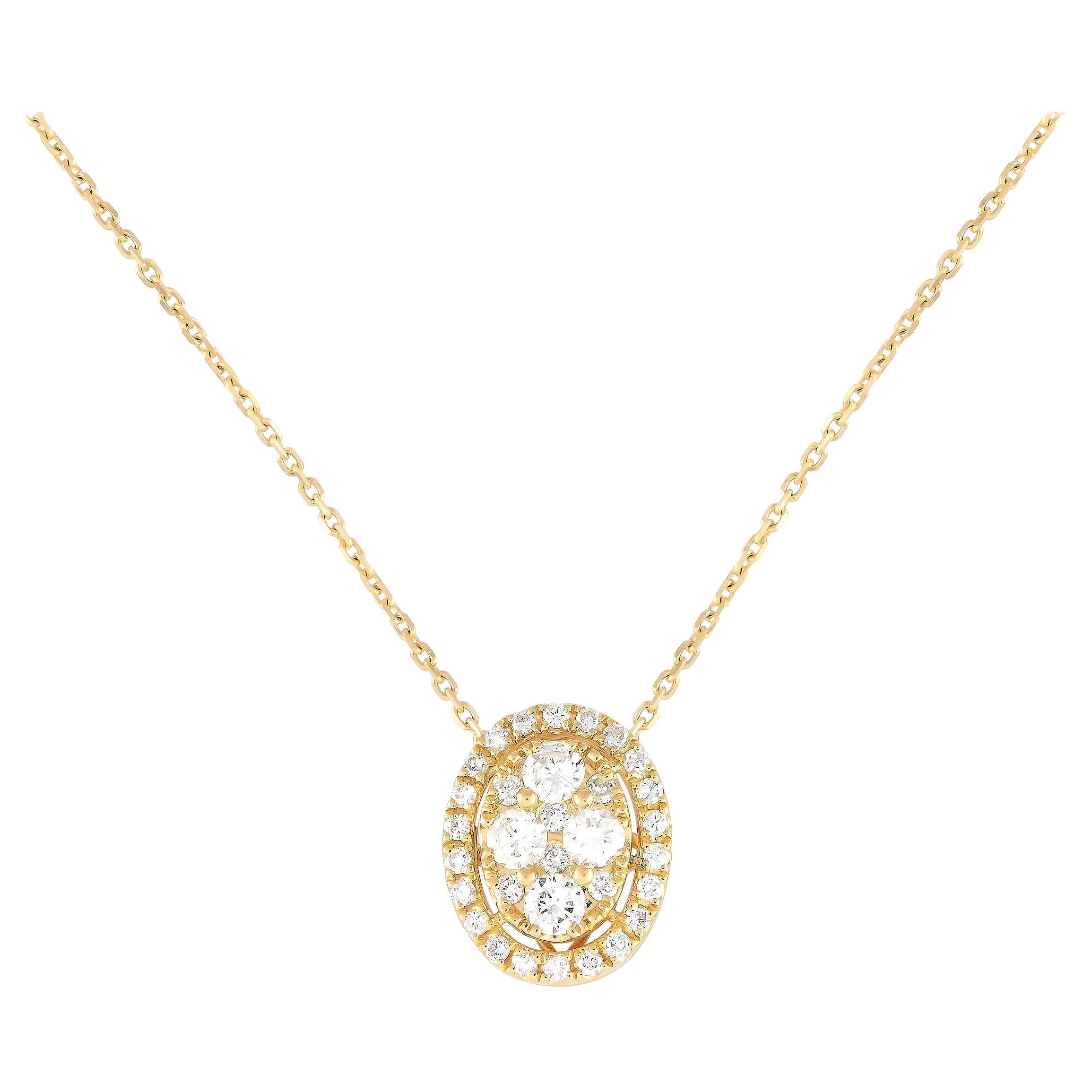 18K Yellow Gold 0.85ct Diamond Necklace
