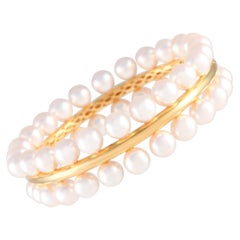 Assael 18K Yellow Gold Forever Pearl Bangle Bracelet