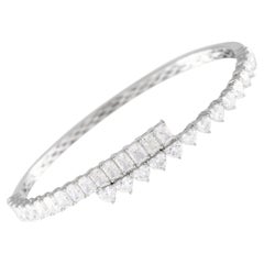 18K White Gold 6.45ct Radiant and Heart-Cut Diamond Bracelet