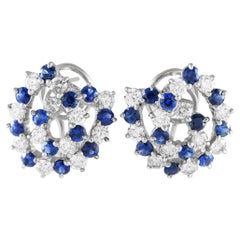 Oscar Heyman Platinum 3.0ct Diamond and Sapphire Earrings