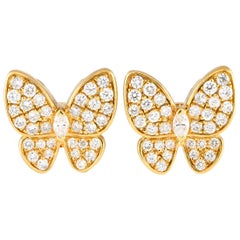 Pendientes Mariposa Diamante Oro Amarillo 18K 1,33ct
