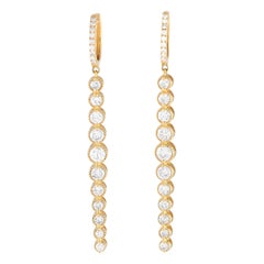 18K Yellow Gold 2.0ct Diamond Dangle Earrings