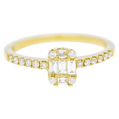 Natural Diamond 0.40 carats 18KT Rose Gold Cluster Engagement Ring