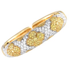 Bracciale Bvlgari in oro giallo 18 carati con diamanti bianchi e gialli da 10,69 carati
