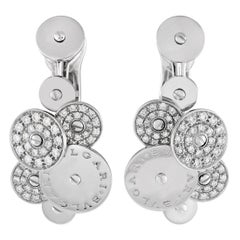 Bvlgari Cicladi 18K White Gold 1.25ct Diamond Clip-On Earrings