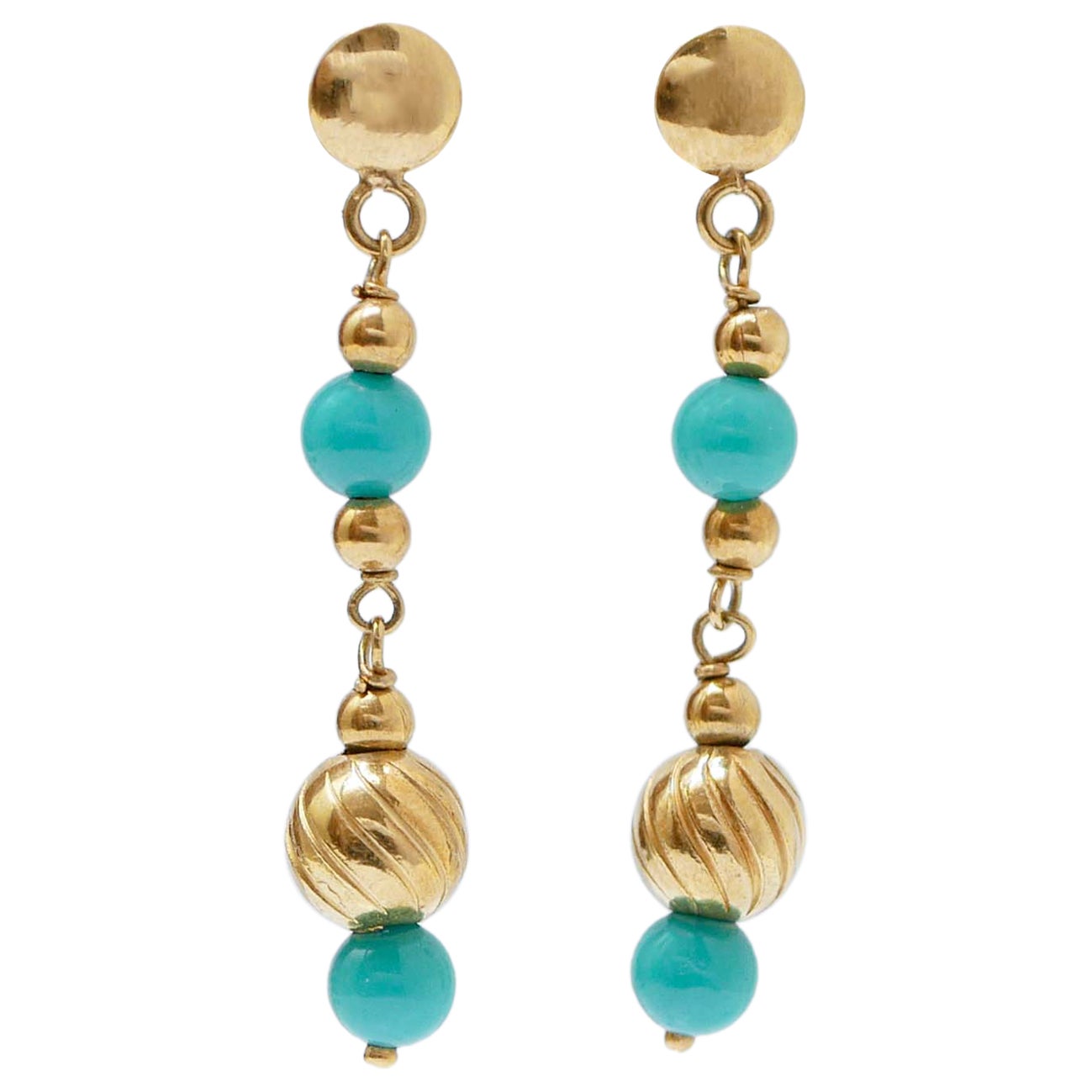 Stones, 18 Karat Yellow Gold Earrings.