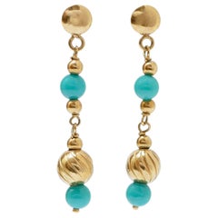 Stones, 18 Karat Yellow Gold Earrings.