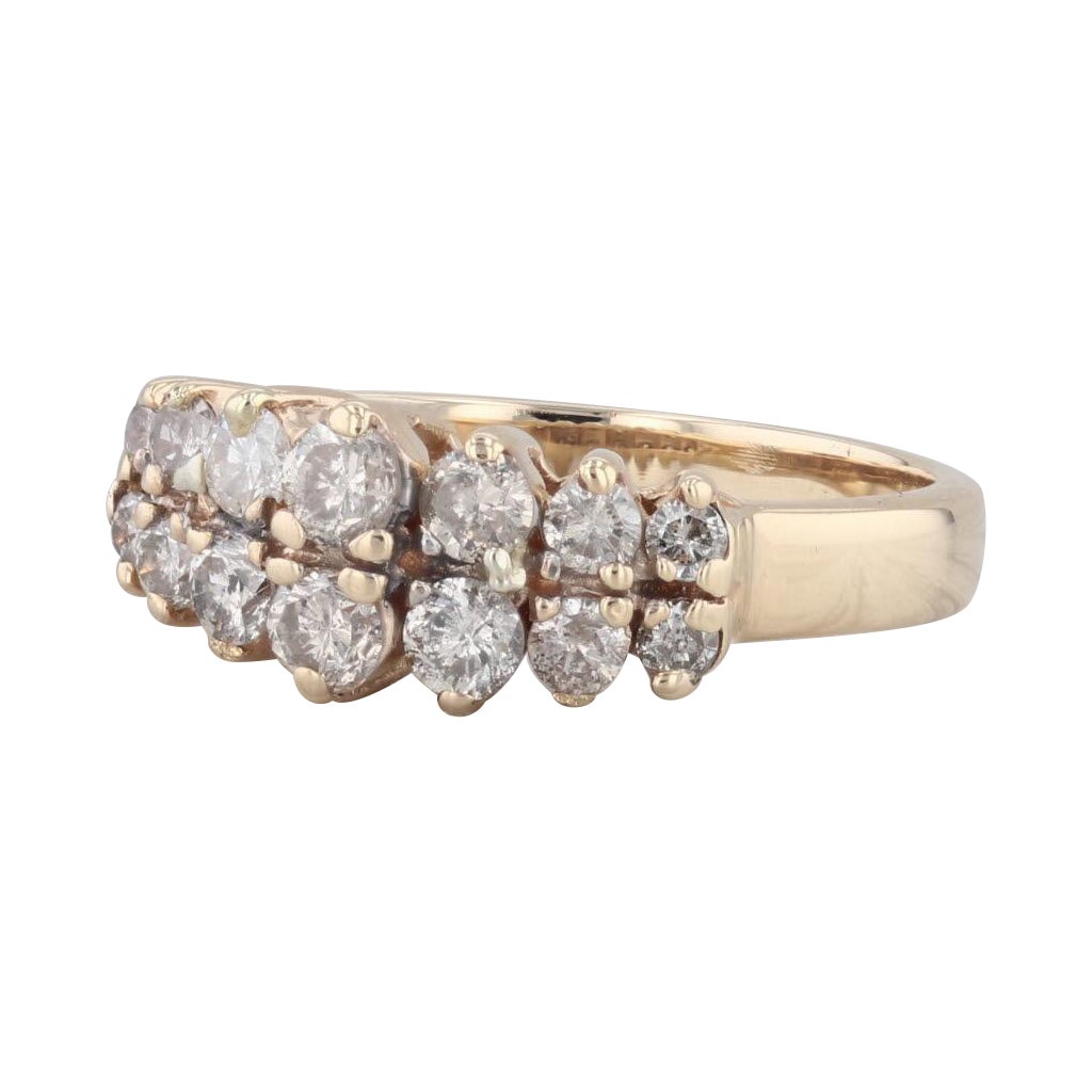 Pyremid Ring 0.90ctw Diamond Tiered Pyramid Ring 10k Yellow Gold Stackable ...