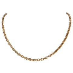 18 Karat Rose Gold Solid Ladies Hermes Link Chain Necklace Italy