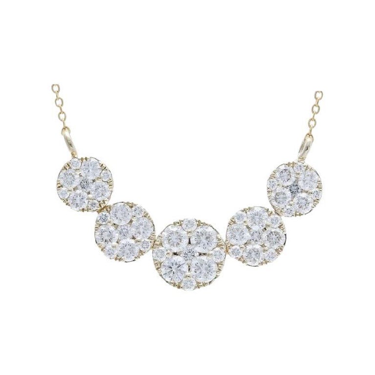 Moonlight Collection-5 runde Cluster-Halskette aus 18 Karat Gelbgold (0,9 ctw Diamanten)
