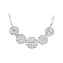 Moonlight Collection-5 runde Cluster-Halskette aus 18 Karat Gelbgold (0,9 ctw Diamanten)