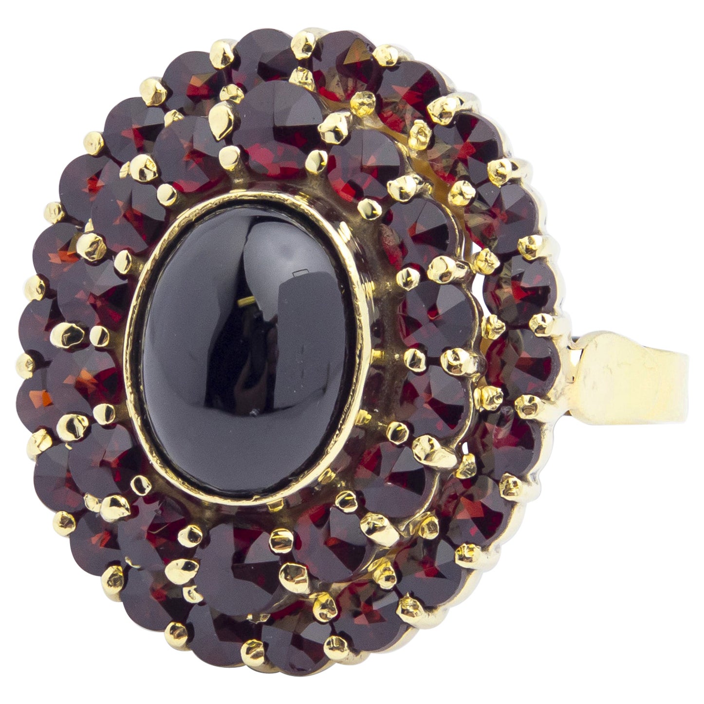 14 Karat Gold & Bohemian Garnet Cluster Ring