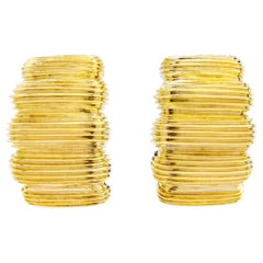 Abbracci a coste in oro giallo 14 carati di Maz