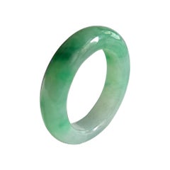 Bague à anneau Infinity certifiée A-Jadeite de maîtres birmans (Unisex - Bague cocktail)