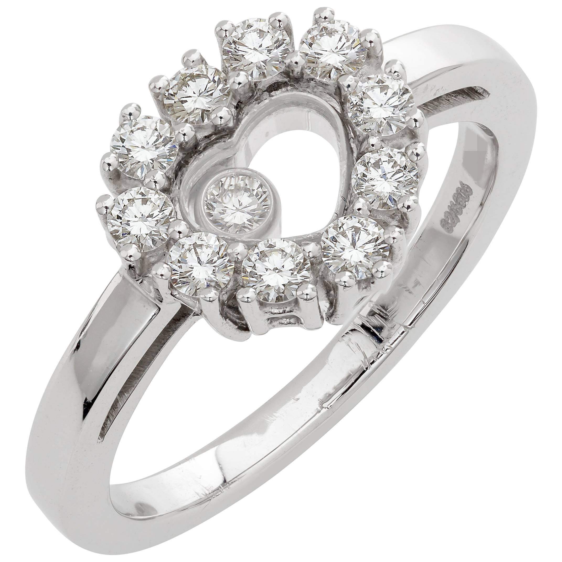Chopard 0.39 Carat Diamonds White Gold Happy Heart Ring For Sale