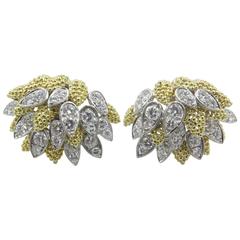 1960s Diamond Gold platinum Earrings 6