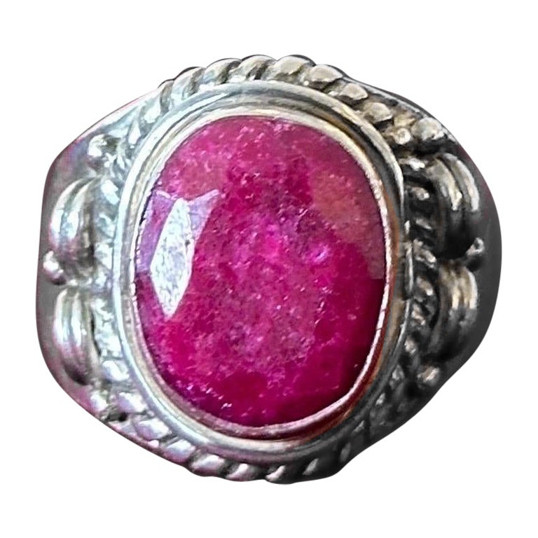 6.00ct Ruby Stone Sterling Silver Ring