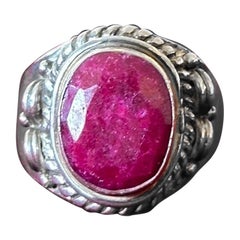 6.00ct Ruby Stone Sterling Silver Ring