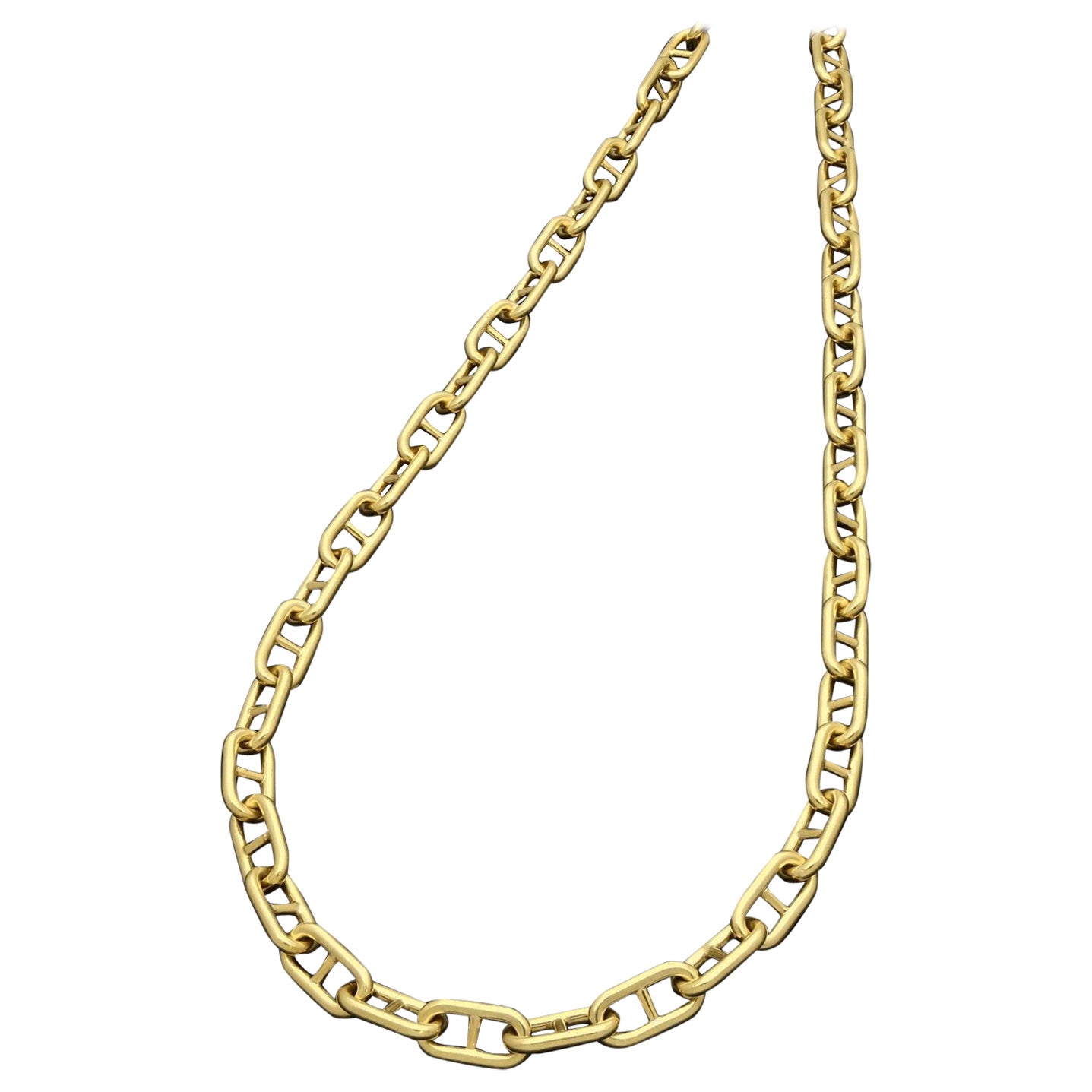 Cartier New York 18 Karat Gelbgold Nautische Anker-Gliederkette Lange Kette Halskette im Angebot