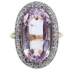 Edwardian Pink Topaz Diamond Ring